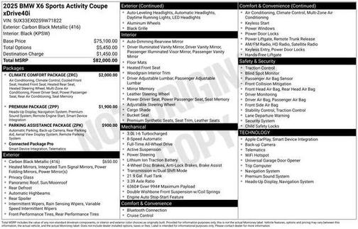 Black 2025 BMW X6 xDrive40i