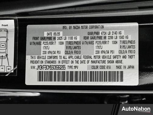 Jet Black Mica 2025 Mazda CX-5 2.5 S Preferred Package