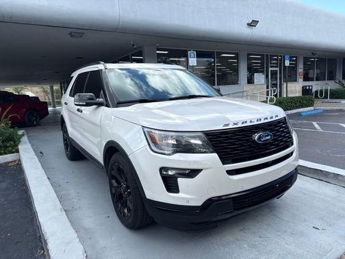 White Platinum Clearcoat Metallic 2019 Ford Explorer sport