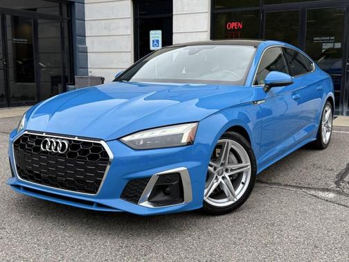 Blue 2021 Audi A5 Sportback 45 S Line Premium Plus