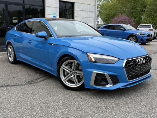 Blue 2021 Audi A5 Sportback 45 S Line Premium Plus