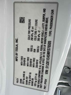 2021 Tesla Model 3 Standard Range Plus