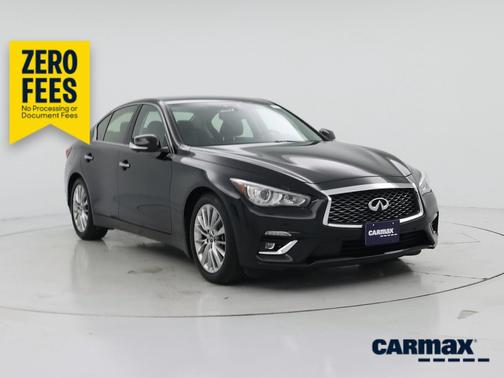 Black 2021 INFINITI Q50 Luxe