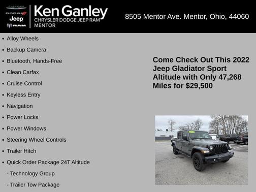 2022 Jeep Gladiator Sport