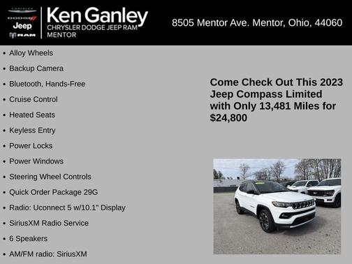 Bright White Clearcoat 2023 Jeep Compass Limited