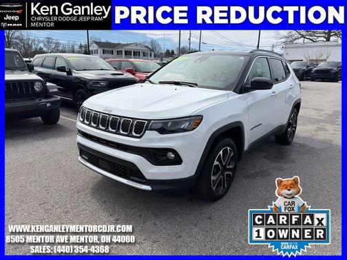 Bright White Clearcoat 2023 Jeep Compass Limited