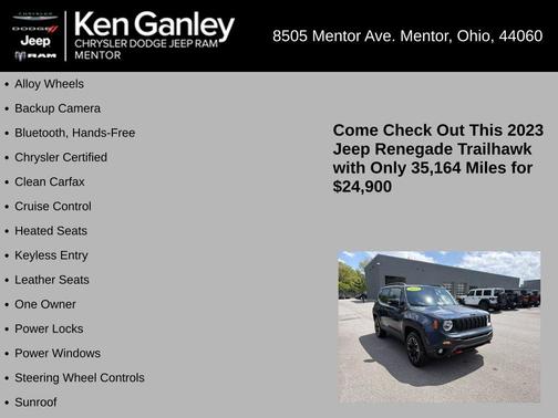 Slate Blue Pearlcoat 2023 Jeep Renegade Trailhawk