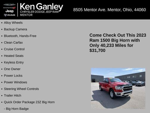 Flame Red Clearcoat 2023 RAM 1500 Big Horn