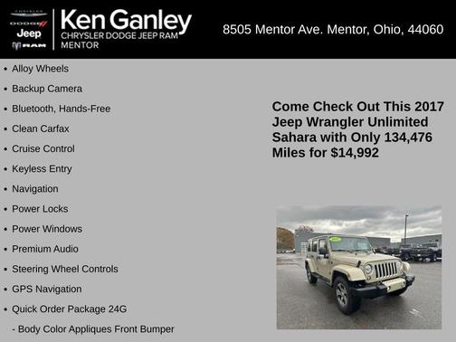 2017 Jeep Wrangler Unlimited Sahara