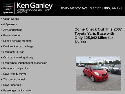 Red 2007 Toyota Yaris Base