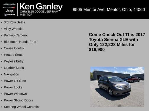 Gray 2017 Toyota Sienna