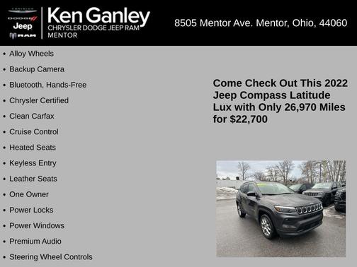 2022 Jeep Compass Latitude Lux