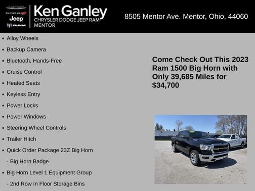 Diamond Black 2023 RAM 1500 Big Horn