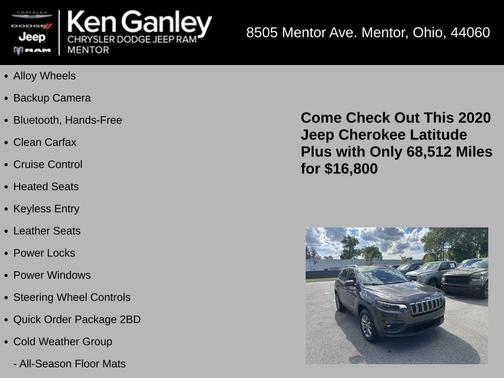 Granite Crystal Clearcoat Metallic 2020 Jeep Cherokee Latitude Plus
