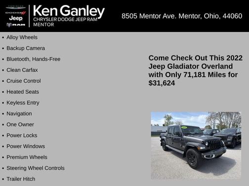 Granite Crystal Clearcoat Metallic 2022 Jeep Gladiator Overland