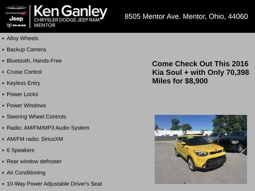 Solar Yellow 2016 Kia Soul +