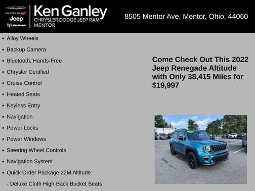 2022 Jeep Renegade Altitude
