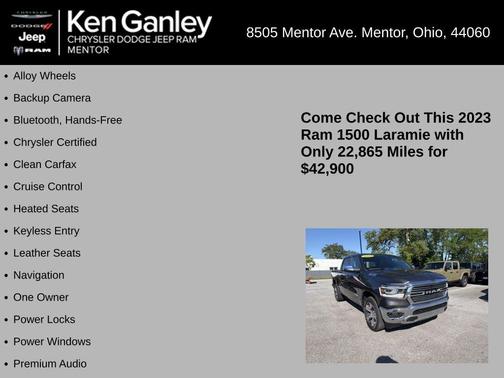 Granite Crystal Clearcoat Metallic 2023 RAM 1500 Laramie