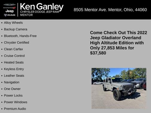 2022 Jeep Gladiator Overland