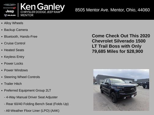 Northsky Blue Metallic 2020 Chevrolet Silverado 1500 LT Trail Boss