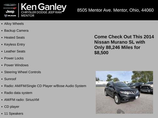 Super Black 2014 Nissan Murano SL