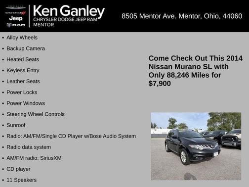 Super Black 2014 Nissan Murano SL