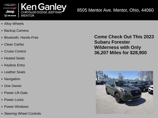 Autumn Green Metallic 2023 Subaru Forester Wilderness