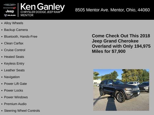 2018 Jeep Grand Cherokee Overland