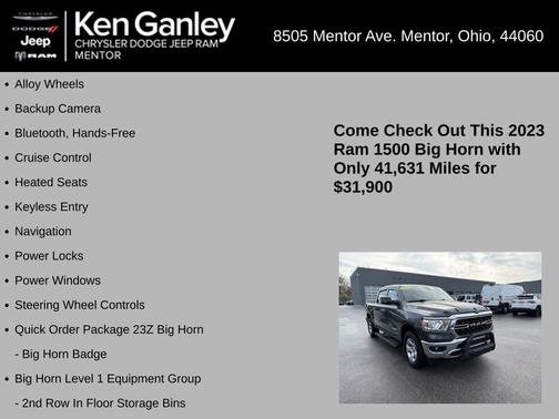 Granite Crystal Clearcoat Metallic 2023 RAM 1500 Big Horn