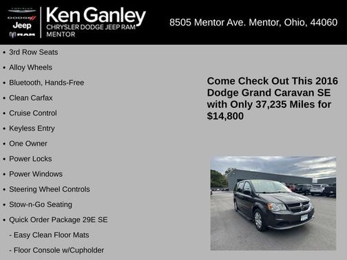 2016 Dodge Grand Caravan AVP/SE