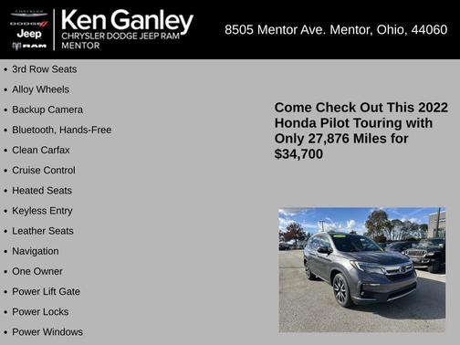 2022 Honda Pilot Touring 7-Passenger