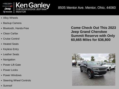 Diamond Black 2023 Jeep Grand Cherokee Summit