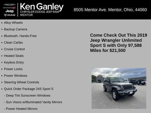 2019 Jeep Wrangler Unlimited Sport