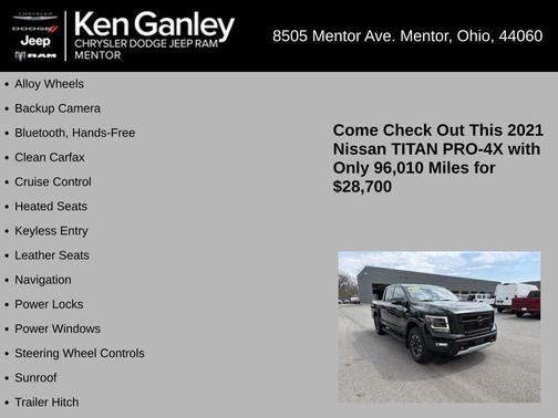 Black 2021 Nissan Titan PRO-4X