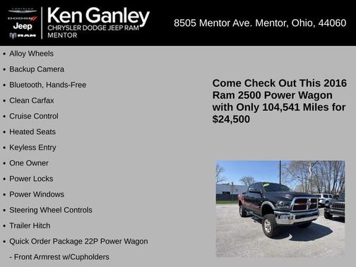 Brilliant Black Crystal Pearlcoat 2016 RAM 2500 Power Wagon