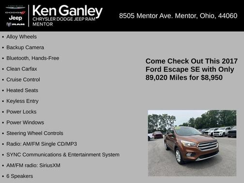 Orange 2017 Ford Escape SE
