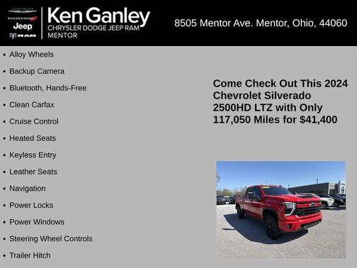 Red 2024 Chevrolet Silverado 2500 LTZ