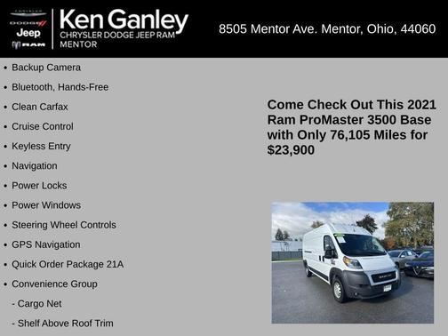 2021 RAM ProMaster 3500 High Roof