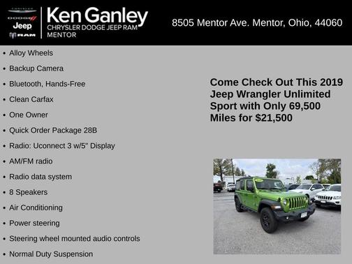 Mojito! Clearcoat 2019 Jeep Wrangler Unlimited Sport
