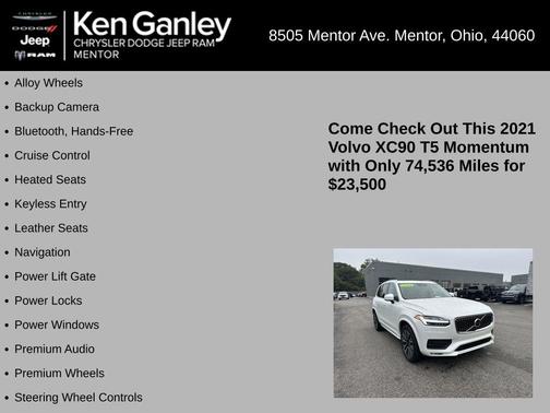 2021 Volvo XC90 T5 Momentum 7 Passenger