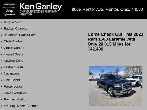 Patriot Blue Pearlcoat 2023 RAM 1500 Laramie