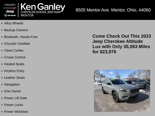 2023 Jeep Cherokee Altitude Lux