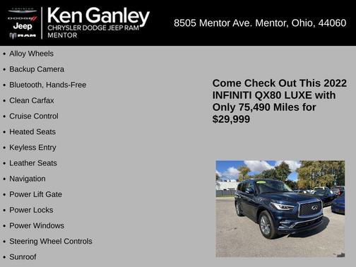 2022 INFINITI QX80 Luxe