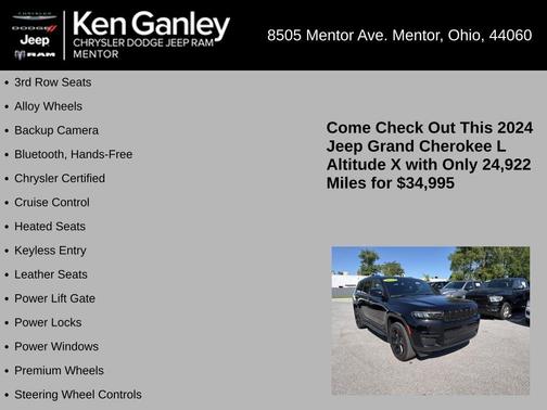 Diamond Black 2024 Jeep Grand Cherokee L Laredo