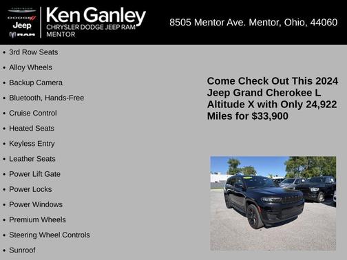 Diamond Black 2024 Jeep Grand Cherokee L Laredo