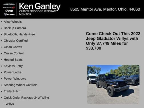 2022 Jeep Gladiator Sport