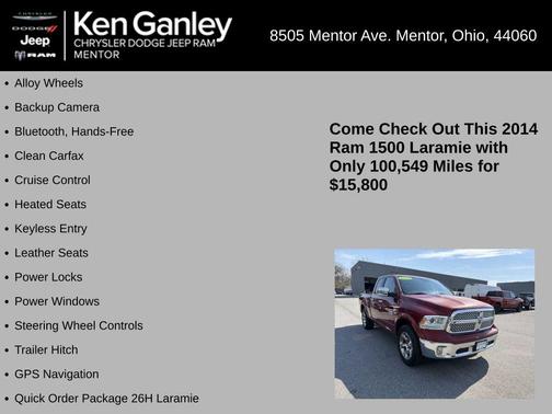 Deep Cherry Red Crystal Pearlcoat 2014 RAM 1500 Laramie