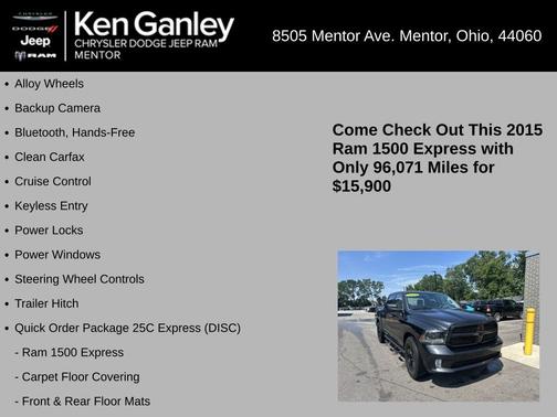 Brilliant Black Crystal Pearlcoat 2015 RAM 1500 Tradesman/Express