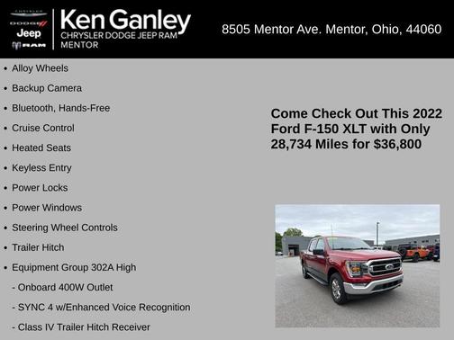 Red 2022 Ford F-150 XLT