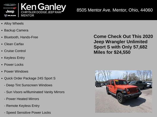 Metallic 2020 Jeep Wrangler Unlimited Sport